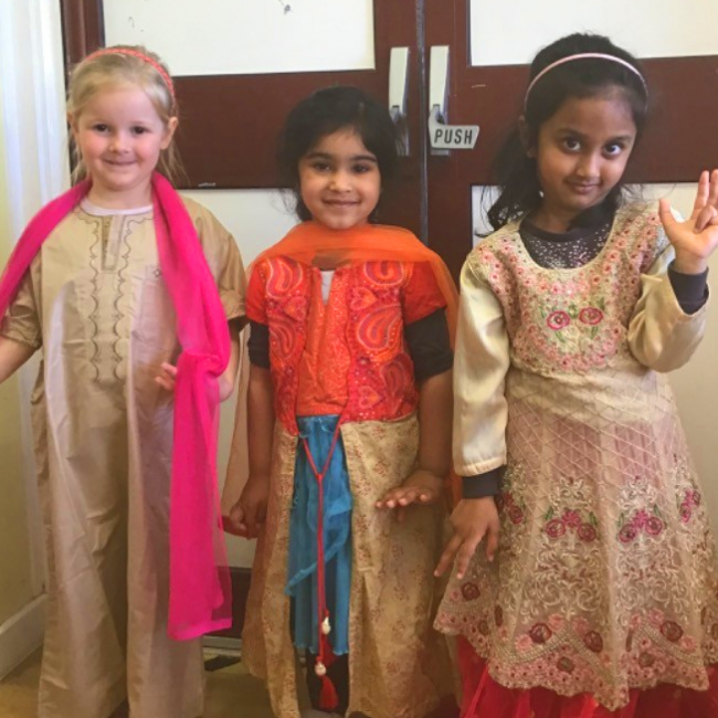 Dressing up in traditional Indian clothing