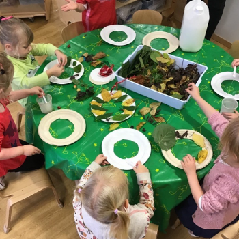 Children doing crafts