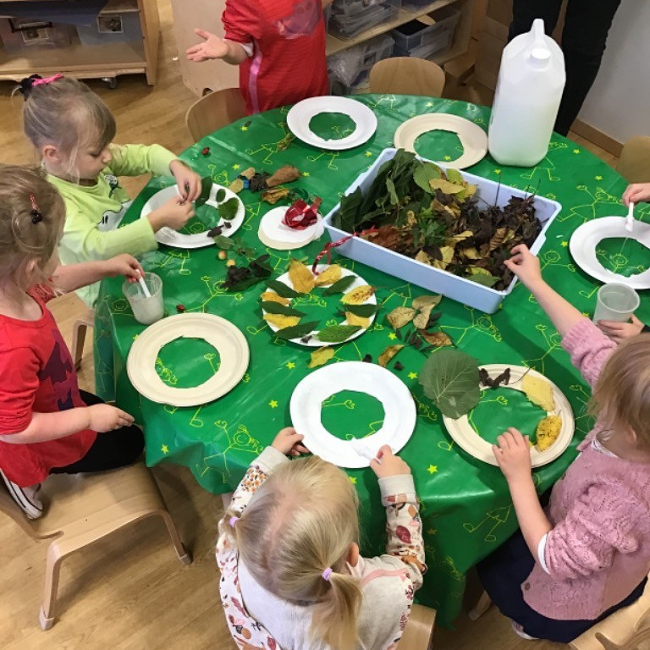 Children doing crafts