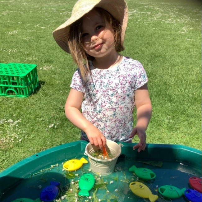 Child playing outside