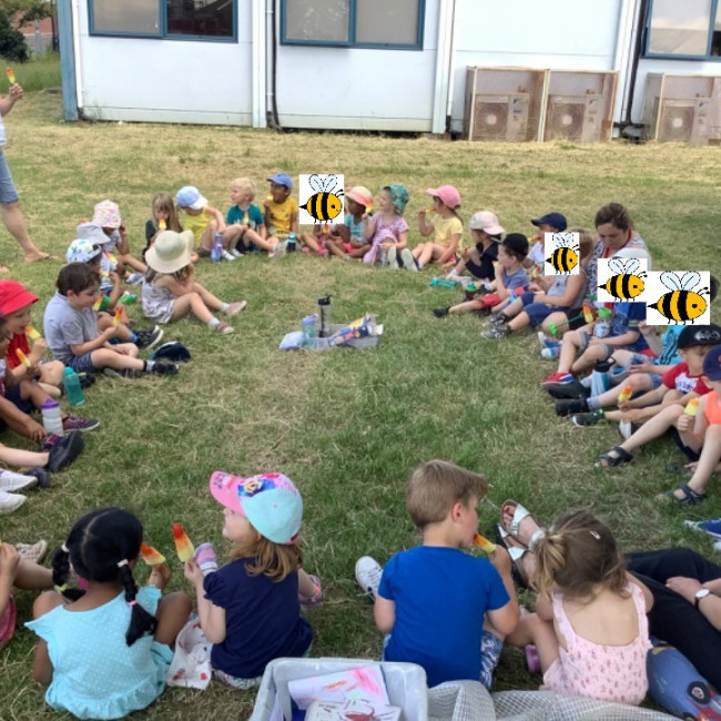 Enjoying ice lollies