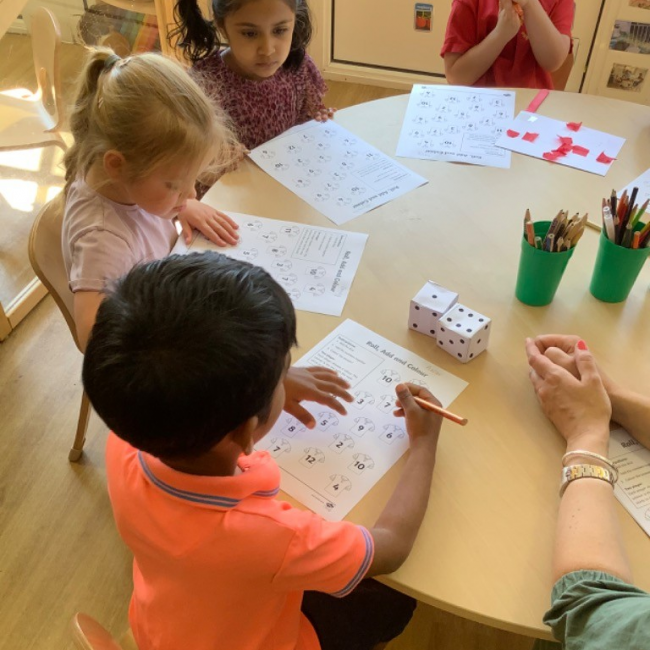 Children undertaking maths