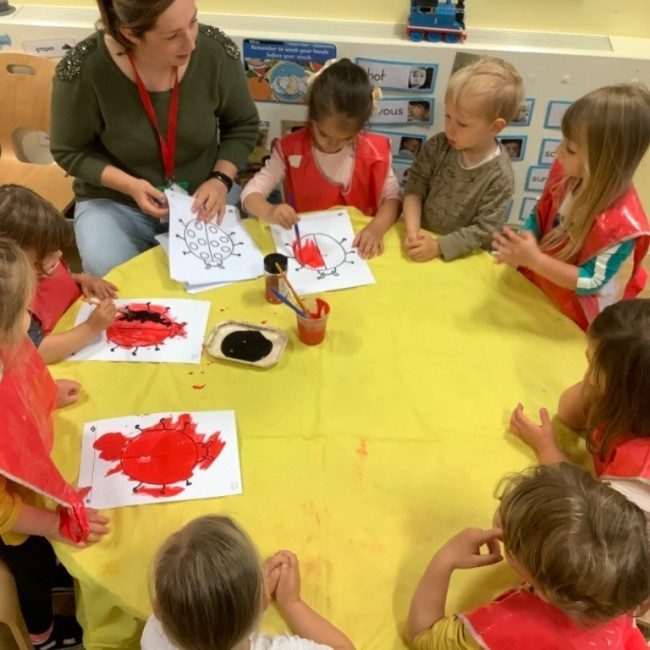 Children doing crafts