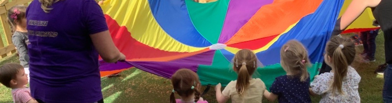 Playing outside with the Parachute