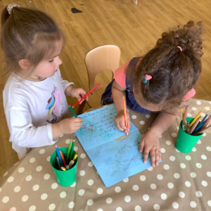 Child doing crafts