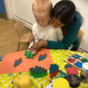 Child doing a craft