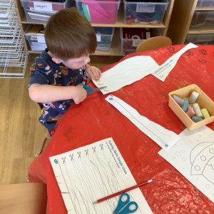 Child doing crafts