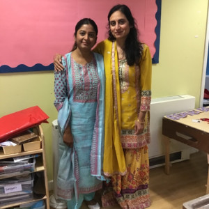 Sunita and Karishma in their Saris