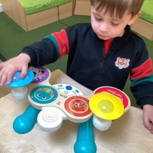 Child playing a game. 