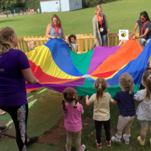 Playing outside with the Parachute
