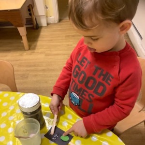   Child doing crafts