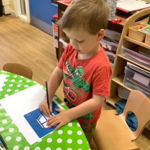 A child doing some drawing 