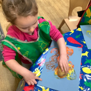 Child doing crafts