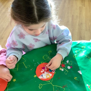 Child doing a craft