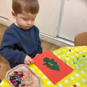Child doing a craft
