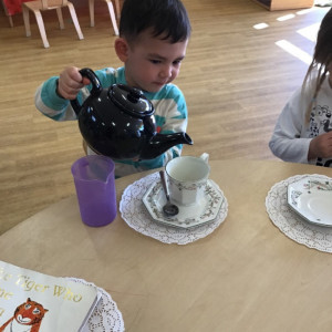 Having a tea party