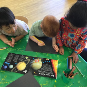 Child doing crafts