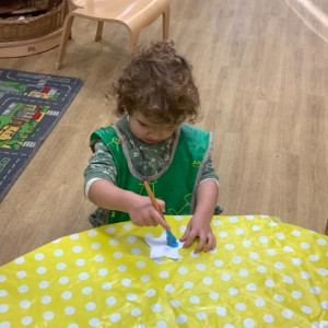 Child doing a craft