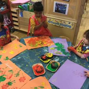 Child doing a craft