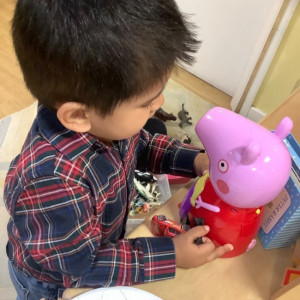 The child playing 