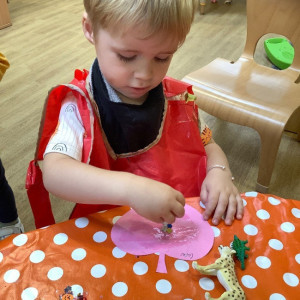 Child doing crafts