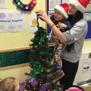 Decorating Christmas trees