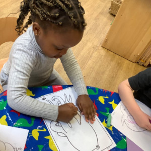 Children doing crafts