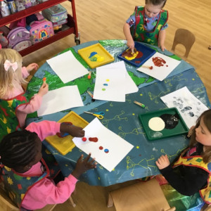 Children doing crafts