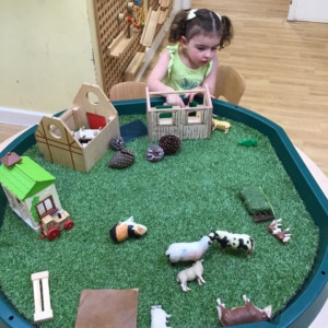 a child playing