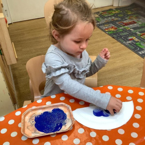 A girl painting