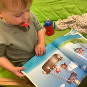 Child reading a book