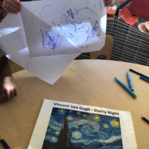 Child doing a craft