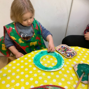 Child doing a craft