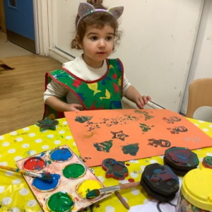 Child doing a craft