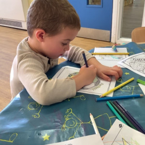 Child doing crafts