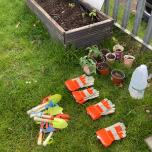 Children gardening
