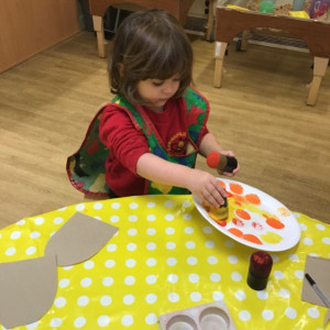 Child doing crafts