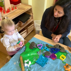 Child and a teacher