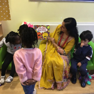 Children listening to a story