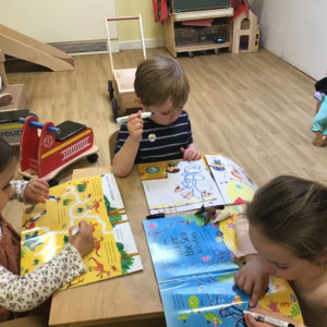 Child doing crafts
