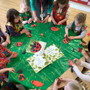 Children doing crafts