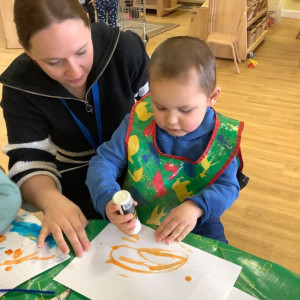 Child doing crafts