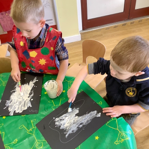 Children doing crafts