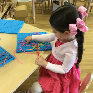 Child undertaking crafts