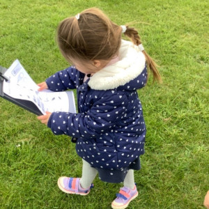 Children looking at wildlife