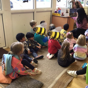 Children listening to a story