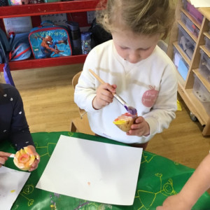 Child doing crafts