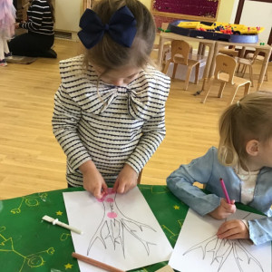 Children doing crafts
