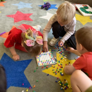 Three children playing 