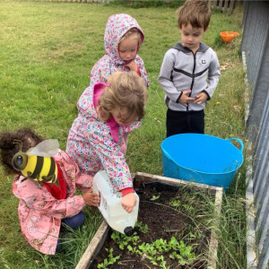 Children gardening